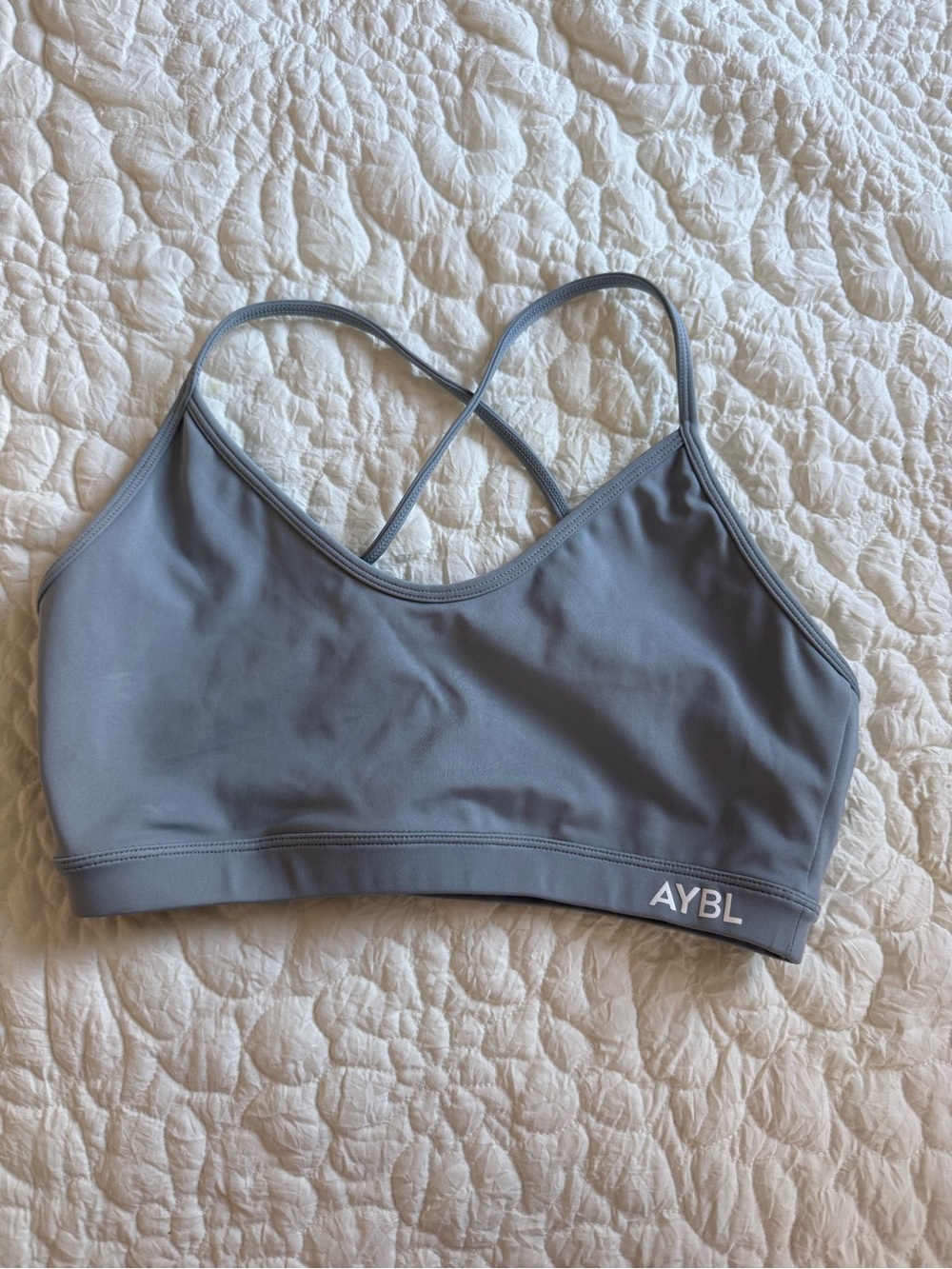 AYBL Light Gray Crossback Sports Bra